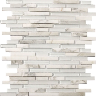 Picture of Emser Tile - Lucente Glass and Stone Linear Mosaic Blend Ambrato