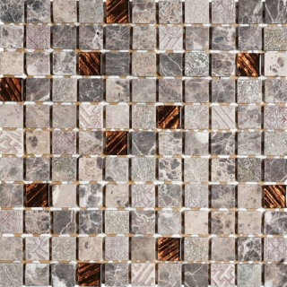 Picture of Bati Orient - Mix Mosaic Marble Beige Stone/Brown Glass