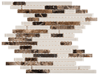 Picture of Bati Orient - Mix Mosaic Baguette Brown Marble Beige Glass