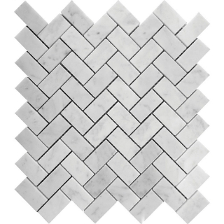 Picture of MiR Mosaic - Marbella Herringbone Carrara 1 x 2