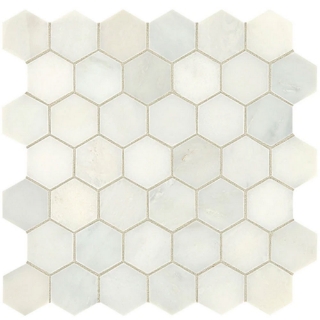 Picture of Daltile - Marble 2 Hex Mosaics Honed First Snow Elegance