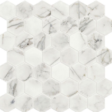 Picture of Daltile - Marble 2 Hex Mosaics Honed Venetian Calacatta