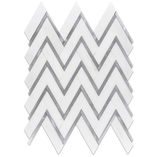 Picture of Elon Tile & Stone - Aluminum Herringbone Dolomite Silver Honed