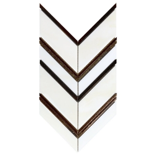 Picture of SOHO Studio Corp - Art Lava Chevron Palermo Lava Stone White Stone