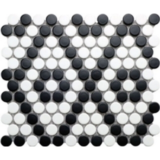 Picture of Roca - CC Mosaics Black White Matte Pennyround