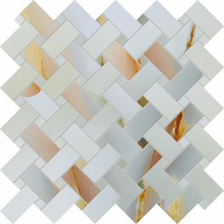 Picture of MiR Mosaic - Imperial Basketweave Mosaic Onyx Turchese