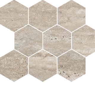Picture of Milestone - Travertine Hexagon Mosaic Navona Polished
