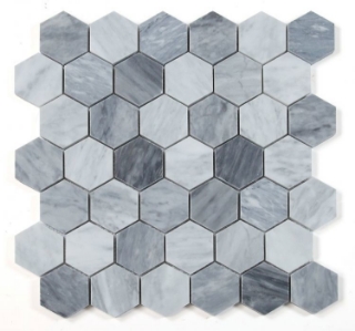 Picture of Elysium - 2 x 2 Hexagon Mosaic Mix Grey Honed