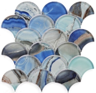 Picture of Elysium - Shell Mosaic Dragon Scale Shell Blue