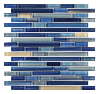 Picture of Elysium - Linear Glass Mosaic Rain Sapphire