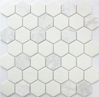 Picture of Roca - Rockart Mosaic Hexagon Carrara