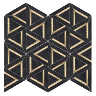 Picture of Roca - Rockart Metal Mosaics Nero Marquina Geo