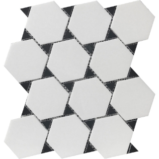 Picture of Roca - Rockart Mosaics Dot Thassos Nero Marquina