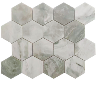 Picture of Roca - Rockart Mosaics Green Marble Hexagon