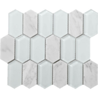 Picture of Tesoro - Metropolitan Stone and Glass Blends Picket Mosaic Carrara