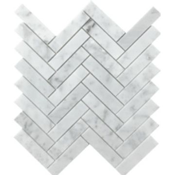 Picture of Tesoro - Metropolitan Stone Herringbone Mosaic White Cararra