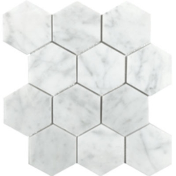 Picture of Tesoro - Metropolitan Stone Hexagon Mosaic White Cararra Large