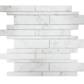 Picture of Tesoro - Metropolitan Stone Random Strip Mosaic White Cararra