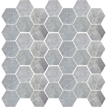 Picture of Tesoro - Pietra Antica Antiqued Stones Hexagon Mosaic 2 Nuvoloso