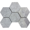 Picture of Tesoro - Pietra Antica Antiqued Stones Hexagon Mosaic 4 Nuvoloso