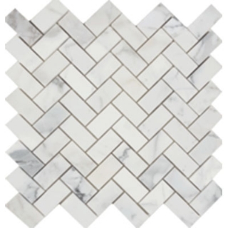 Picture of Tesoro - Metropolitan Stone Herringbone Mosaic Calacatta Gold