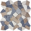 Picture of Tesoro - Ocean Stones Tumbled Mosaic Tan White Gray