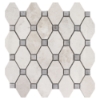 Picture of Tesoro - Pietra Antica Select Polished Travertine Elongated Hex Mosaic Imperial Pearl