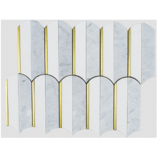 Picture of Tesoro - Metropolitan Waterjet Showtime Thassos Carrara Copper Inlay