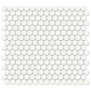 Picture of Tesoro - Soho Penny Round Mosaic Canvas White Glossy