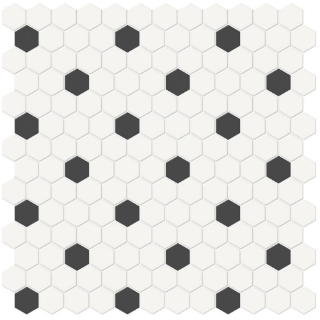 Picture of Tesoro - Soho Mosaic Hex 1 Mosaic White & Retro Black
