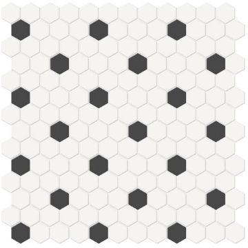 Picture of Tesoro - Soho Mosaic Hex 1 Mosaic White & Retro Black