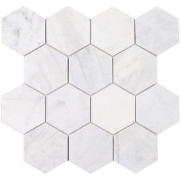 Picture of Tesoro - Ice Hexagon Mosaic Ice White