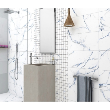 Picture of Tesoro - Indigo Basketweave Mosaic Calacatta Blue Matte