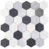 Picture of Tesoro - Metropolitan Blend Hexagon Mosaic White Grey and Black