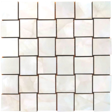 Picture of Tesoro - Mother of Pearl Basketweave Mosaic Ivory Matte