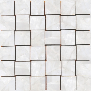 Picture of Tesoro - Mother of Pearl Basketweave Mosaic Silver Matte