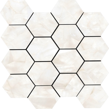 Picture of Tesoro - Mother of Pearl Hexagon Mosaic Ivory Polished