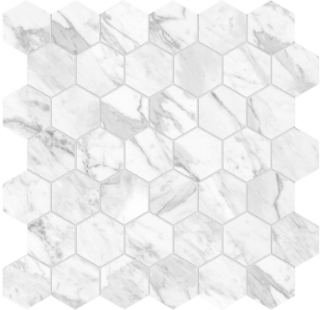 Picture of Tesoro - La Marca 2 Hex Mosaic Polished Statuarietto