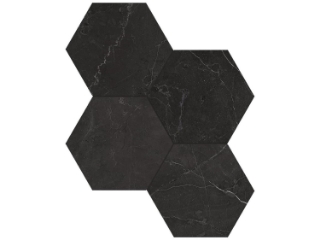 Picture of Tesoro - La Marca 6 Hex Mosaic Matte Nero Venato