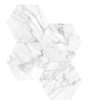 Picture of Tesoro - La Marca 6 Hex Mosaic Polished Statuarietto