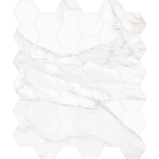 Picture of Tesoro - Paonazzo Hexagon Mosaic Calacatta Gold