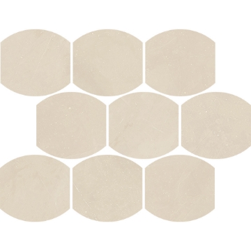 Picture of Tesoro - Walk Oval Mosaic Ivory