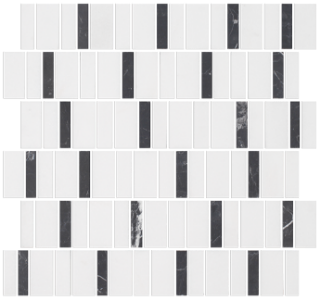 Picture of Tesoro - Metro Blend Thassos Irregular Stacked Thassos Nero