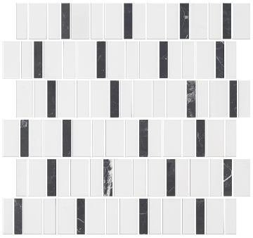 Picture of Tesoro - Metro Blend Thassos Irregular Stacked Thassos Nero