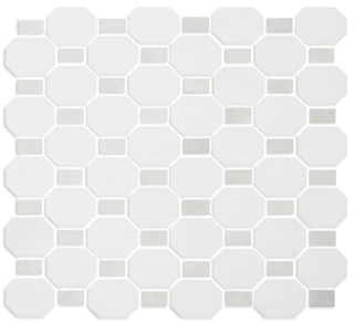 Picture of Tesoro - Metro Blend Thassos Octagon Dot Thassos Green Dot