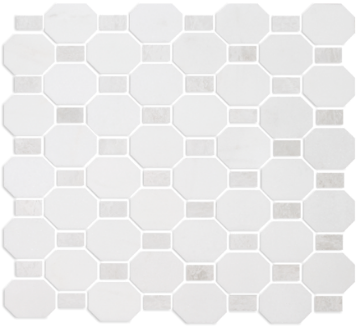 Picture of Tesoro - Metro Blend Thassos Octagon Dot Thassos Iceberg Dot