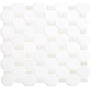 Picture of Tesoro - Metro Blend Thassos Octagon Dot Thassos Nova Dot