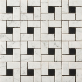 Picture of Emser Tile - Marble Pinwheel Mosaic Bianco Gioia