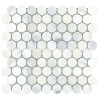 Picture of Emser Tile - Marble Penny Round Mosaic Winter Frost