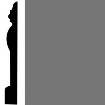 Picture of Roppe - Contours Wall Base 45 Novel 7.75 Battleship